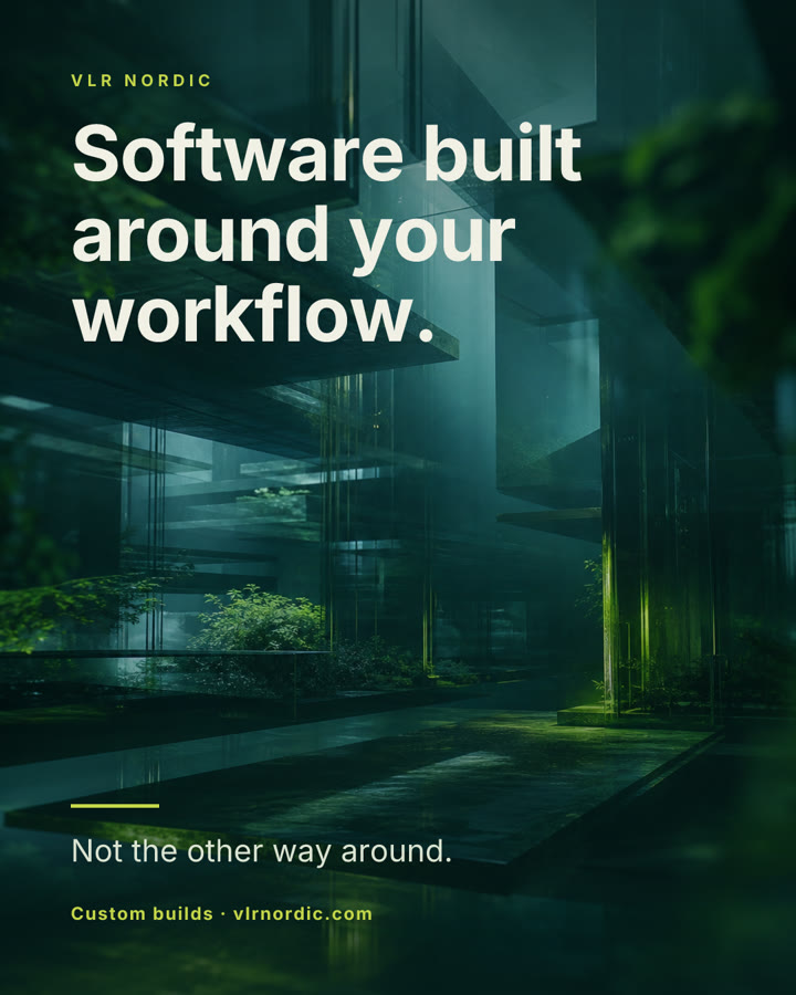 A moody architectural post designed by Postvik: software built around your workflow